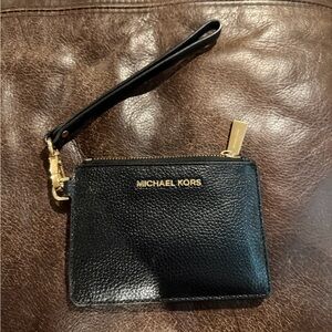 Michael Kors Black and Gold Wrist Wallet